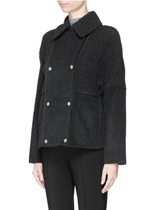 Front View - Click To Enlarge - VINCE - Panel wool blend Sherpa bouclé short coat