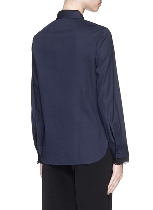 Back View - Click To Enlarge - 3.1 PHILLIP LIM - Frayed crepe cuff trim shirt