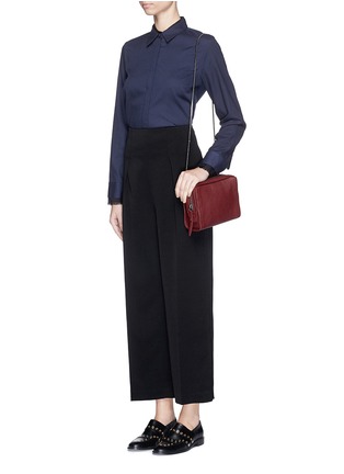 Figure View - Click To Enlarge - 3.1 PHILLIP LIM - Frayed crepe cuff trim shirt