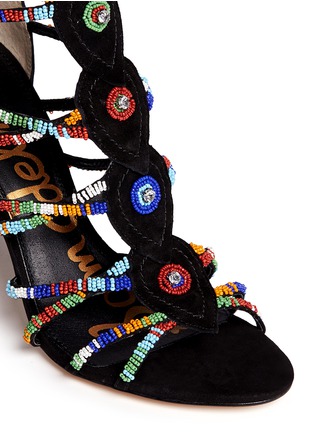 Detail View - Click To Enlarge - SAM EDELMAN - 'Sage' beaded suede sandals