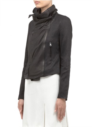 Front View - Click To Enlarge - VINCE - Wide-collar contrast panel jacket