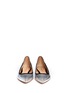 Figure View - Click To Enlarge - GIANVITO ROSSI - Satin trim metallic leather flats