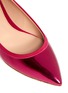 Detail View - Click To Enlarge - GIANVITO ROSSI - Satin trimmed metallic leather flats