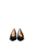 Figure View - Click To Enlarge - GIANVITO ROSSI - Satin trim patent leather flats