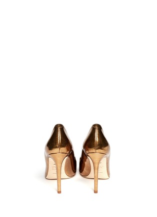 Back View - Click To Enlarge - DIANE VON FURSTENBERG SHOES - Bethany metallic leather pumps