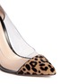 Detail View - Click To Enlarge - GIANVITO ROSSI - Clear PVC leopard pony hair pumps