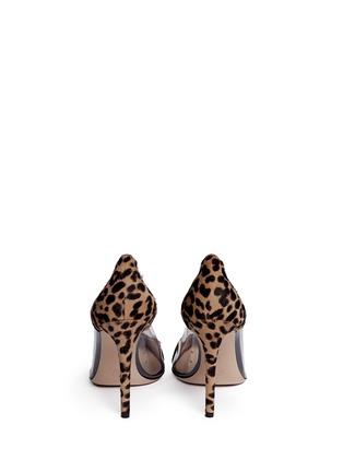 Back View - Click To Enlarge - GIANVITO ROSSI - Clear PVC leopard pony hair pumps