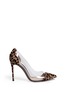 Main View - Click To Enlarge - GIANVITO ROSSI - Clear PVC leopard pony hair pumps