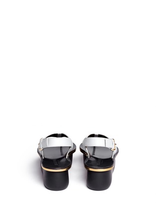 Back View - Click To Enlarge - MARNI - Textured leather thong flatform sandals