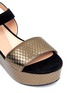 Detail View - Click To Enlarge - CLERGERIE - Frak tomette metallic leather flatform sandals