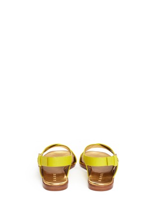 Back View - Click To Enlarge - MARNI - Textured cross strap leather sandals