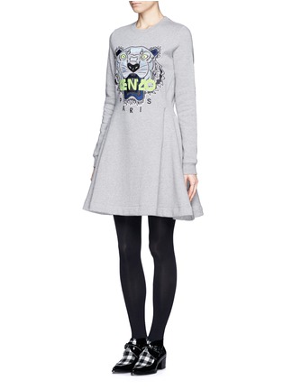 Figure View - Click To Enlarge - KENZO - Tiger embroidery flare sweatshirt dress