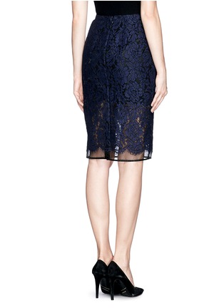 Back View - Click To Enlarge - MSGM - Lace overlay gauze pencil skirt