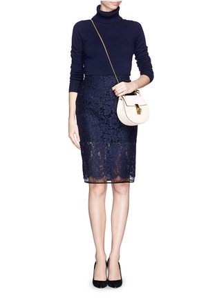 Figure View - Click To Enlarge - MSGM - Lace overlay gauze pencil skirt