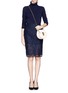 Figure View - Click To Enlarge - MSGM - Lace overlay gauze pencil skirt