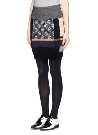Front View - Click To Enlarge - TOGA ARCHIVES - Mohair wool jacquard knit skirt