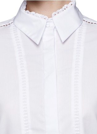 Detail View - Click To Enlarge - PREEN BY THORNTON BREGAZZI - Lace trim crane shirt