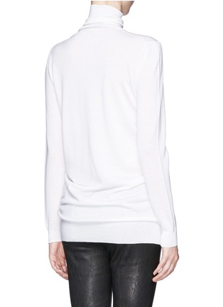 Back View - Click To Enlarge - THAKOON - Lace panel wool turtleneck top