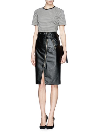 Figure View - Click To Enlarge - JASON WU - Leather biker pencil skirt