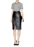 Figure View - Click To Enlarge - JASON WU - Leather biker pencil skirt