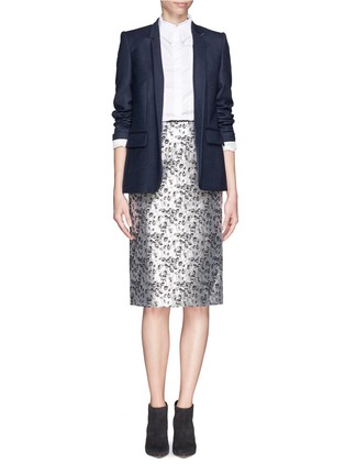 Front View - Click To Enlarge - PREEN BY THORNTON BREGAZZI - 'Elster' metallic jacquard pencil skirt