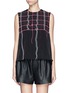 Main View - Click To Enlarge - KENZO - Neon abstract check embroidery blouse