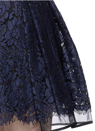 Detail View - Click To Enlarge - MSGM - Lace overlay gauze flare skirt