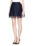 Front View - Click To Enlarge - MSGM - Lace overlay gauze flare skirt