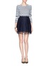 Figure View - Click To Enlarge - MSGM - Lace overlay gauze flare skirt