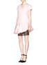 Figure View - Click To Enlarge - MSGM - Embossed neoprene dress with gauze layer