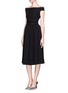 Figure View - Click To Enlarge - PREEN BY THORNTON BREGAZZI - 'Norma' off the shoulder pleat dress
