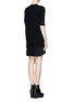 Back View - Click To Enlarge - THAKOON ADDITION - Knit wrap front silk chiffon pleat dress