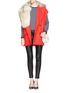 Figure View - Click To Enlarge - MSGM - Coyote fur collar wool gilet