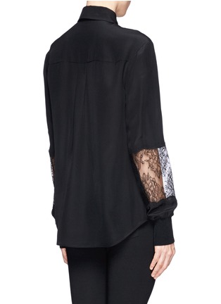 Back View - Click To Enlarge - JASON WU - Lace sleeve silk shirt