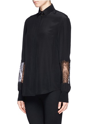 Front View - Click To Enlarge - JASON WU - Lace sleeve silk shirt
