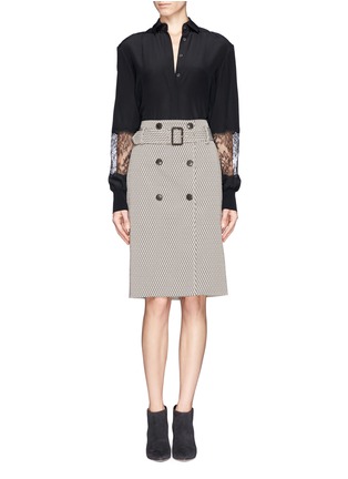 Figure View - Click To Enlarge - JASON WU - Lace sleeve silk shirt