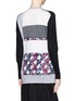 Back View - Click To Enlarge - PETER PILOTTO - Colourblock orchid print wool-silk cardigan