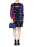 Figure View - Click To Enlarge - KENZO - Plaid mohair cardigan