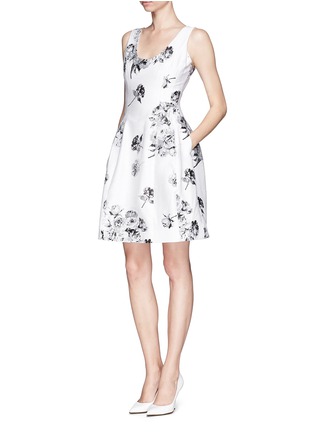 Figure View - Click To Enlarge - PRABAL GURUNG - Rose jacquard molded seam dress