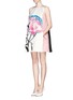 Figure View - Click To Enlarge - PRABAL GURUNG - Colourblock floral shift dress