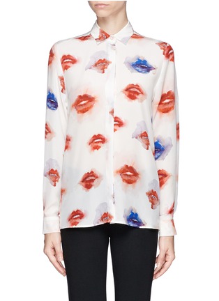 Main View - Click To Enlarge - MSGM - Lipstick print silk shirt