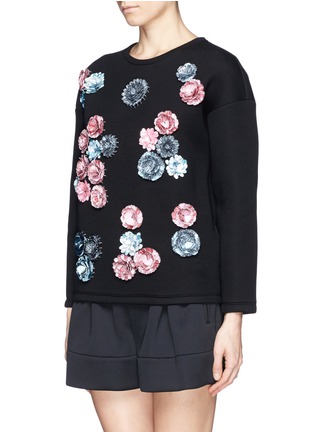 Front View - Click To Enlarge - MSGM - Sequin floral sweatshirt