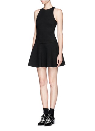 Front View - Click To Enlarge - MSGM - Drop waist flare dress