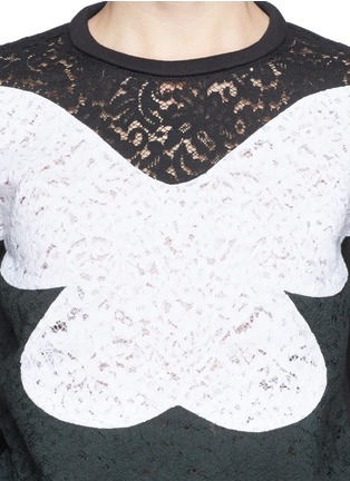 Detail View - Click To Enlarge - NO.21 - Butterfly lace panel sweatshirt