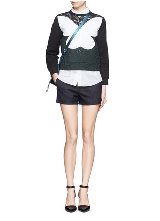 Figure View - Click To Enlarge - NO.21 - Butterfly lace panel sweatshirt