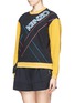 Front View - Click To Enlarge - KENZO - Lurex appliqué colourblock sweatshirt