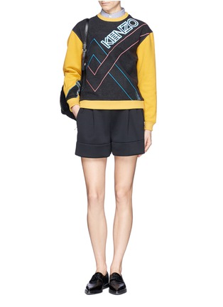 Figure View - Click To Enlarge - KENZO - Lurex appliqué colourblock sweatshirt
