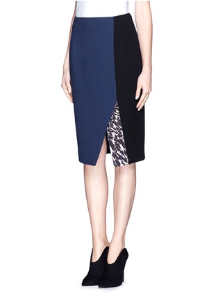 Front View - Click To Enlarge - PETER PILOTTO - Kyra' colourblock wool skirt