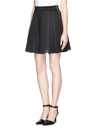 Front View - Click To Enlarge - MAJE - 'Kosette' bonded mesh pouf skirt
