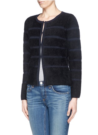 Front View - Click To Enlarge - MAJE - Stripe mohair cardigan